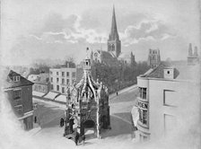 'Chichester: The Cathedral, Market-Cross, and Tower', c1896. Artist: Charles H Barden.