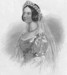 'The Queen in her Bridal Dress', 1840. Creator: William Henry Mote.