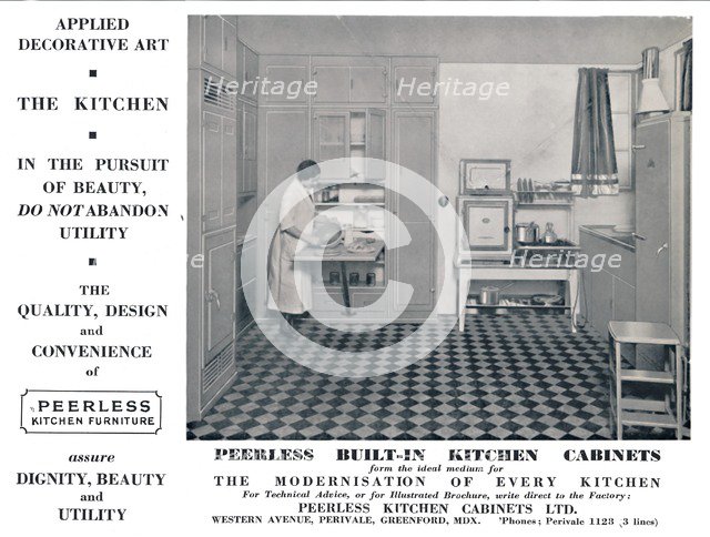 'Peerless Built-In Kitchen Cabinets', 1935. Artist: Unknown.