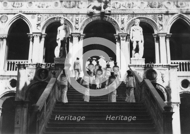 British sailors visiting the Doge's Palace, Venice, Italy, 1938. Artist: Unknown