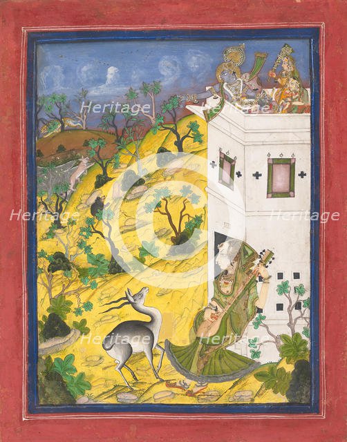 A Female Musician Charms an Antelope, ca. 1825. Creator: Unknown.