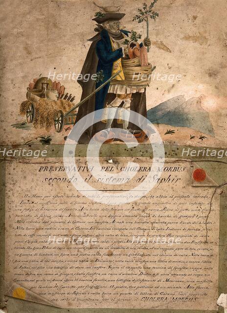 Preservativi pel Cholera Morbus secondo il Sistema di Saphir, 1832.  Creator: Moritz Gottlieb Saphir.
