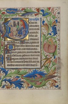 Initial D: The Judgement of Solomon; Book of Hours, about 1450-1455. Creator: Master of the Lee Hours.