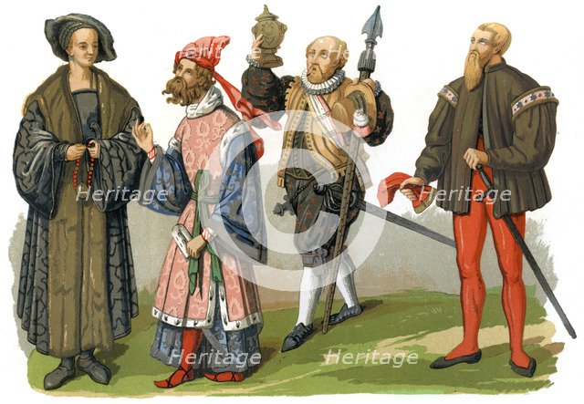 Costumes, 16th century (1849).Artist: Edward May