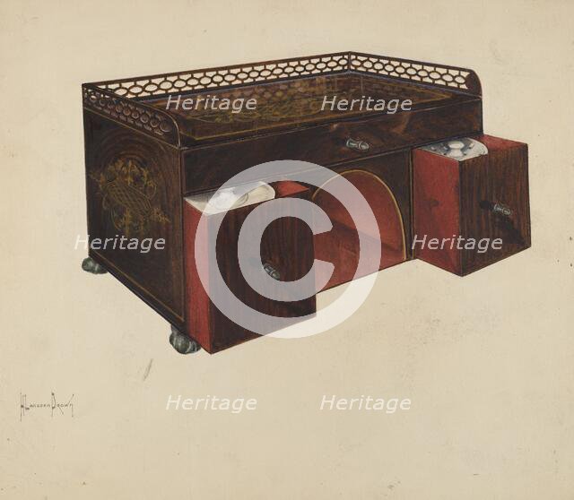 Toleware Ink Stand, c. 1937. Creator: H. Langden Brown.