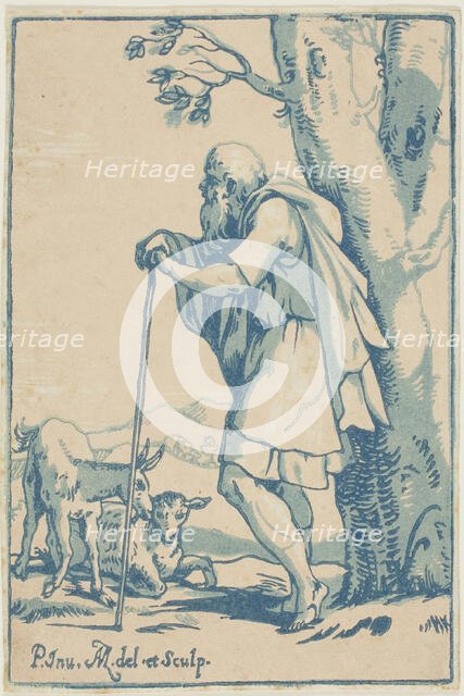 The Old Shepherd, 1722. Creator: Anton Maria Zanetti.