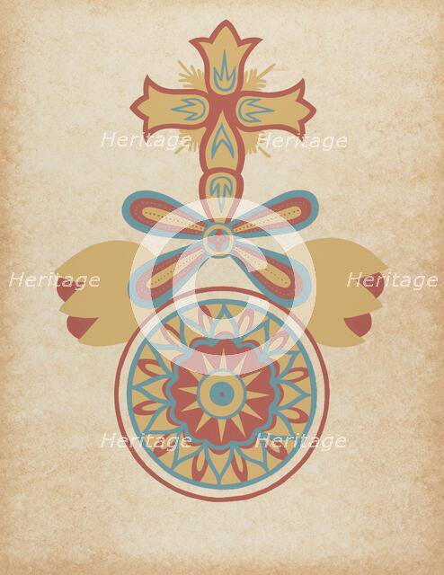 Santa Barbara Mission Doorway Design from the portfolio "Decorative Art...", 1935/1942. Creator: Unknown.