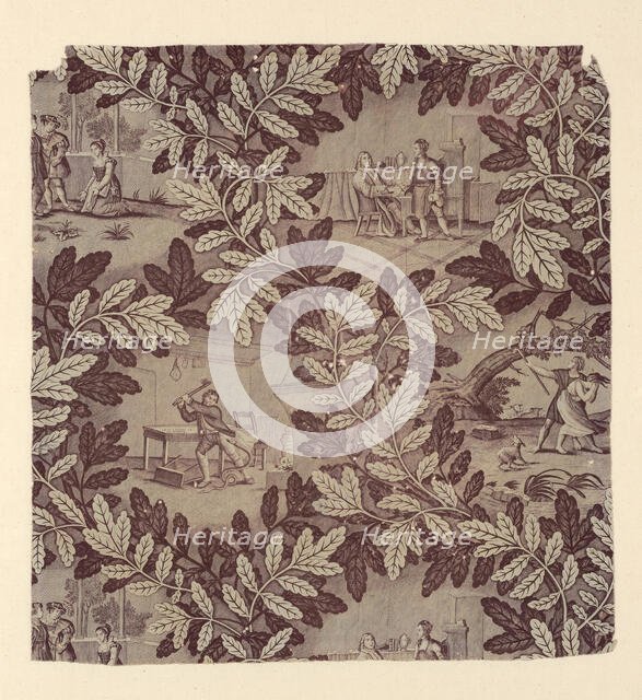 Fables of La Fontaine (Furnishing Fabric), Rouen, c. 1830. Creator: Bapaume et Cocatrix.