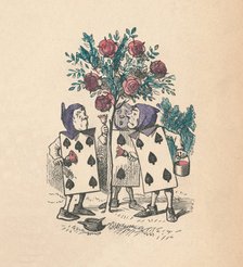 'The Playing cards painting the Rose Bushes', 1889. Artist: John Tenniel.