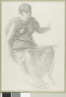 Study for One of the Fates, c. 1865. Creator: Sir Edward Coley Burne-Jones.