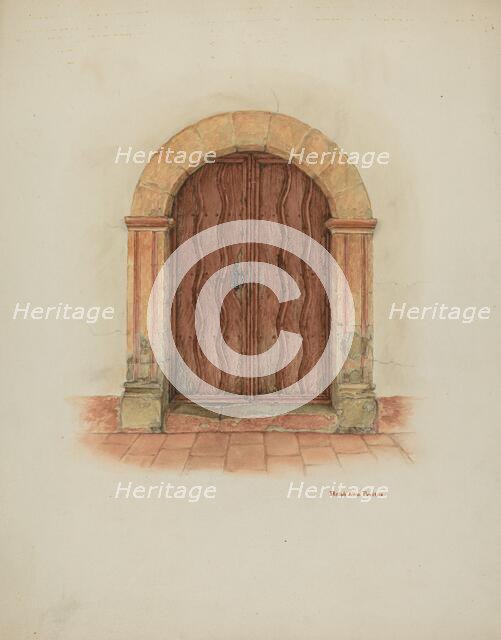 Doorway and Doors, 1938. Creator: R.J. De Freitas.