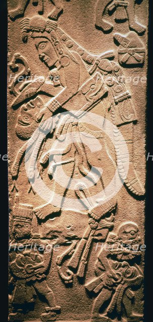 Mayan stela showing human sacrifice. Artist: Unknown