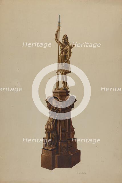 Newel Post, 1938. Creator: Louis Plogsted.