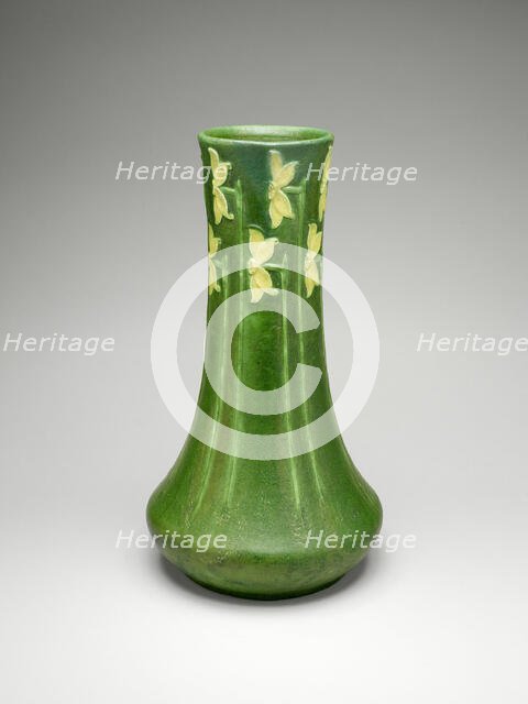 Vase, 1903/9. Creators: Grueby Faience Company, George Prentiss Kendrick, Eva Russell.