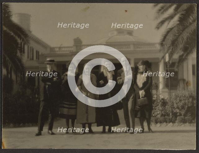 Group Portrait Outside Building, 1907-1943. Creator: Louis Fleckenstein.