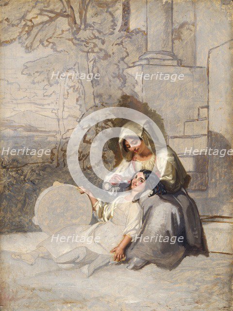 'Italian peasants', 1820-1885. Artist: Penry Williams.