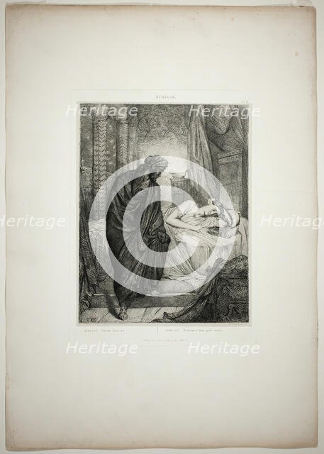 Yet She Must Die, plate eleven from Othello, 1844. Creator: Theodore Chasseriau.