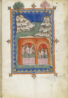 Miniature from De balneis puteolanis by Petrus de Ebulo, 14th century. Creator: Anonymous master.