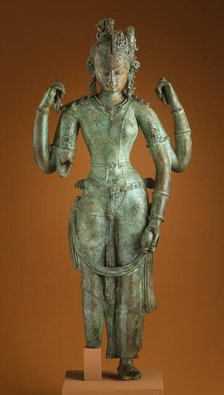 The Androgynous Form of Shiva and Parvati (Ardhanarishvara), c.1000. Creator: Unknown.