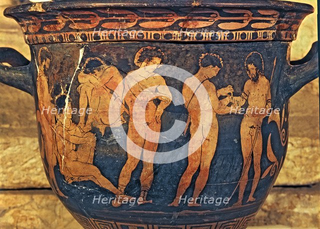 Krater representing soldiers healing their wounds.