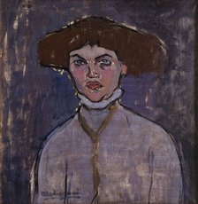 Buste de jeune femme , 1908. Creator: Modigliani, Amedeo (1884-1920).