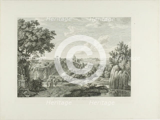 View of the Winding Wall in the Villa Borghese, 1792. Creator: Albert Christoph Dies.