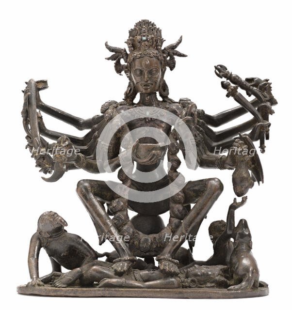 The Hindu Goddess Chamunda, 14th century. Creator: Unknown.