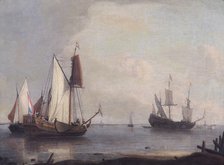 'Dutch Shipping in a River', 17th century. Artist: Abraham Storck.