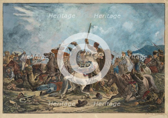 Battle between the Kirghiz and Cossacks. Artist: Orlowski (Orlovsky), Alexander Osipovich (1777-1832)