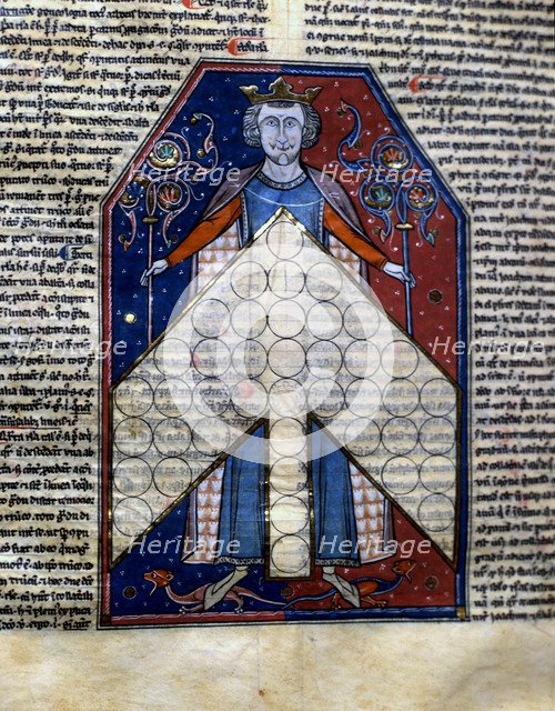 Illustration of the manuscript 'Hericus of Segurio', figure of a noble king?, sheet 214 rv, codex…