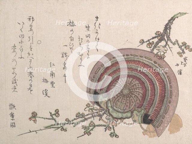 Helmet and Plum Blossoms. Creator: Totoya Hokkei.