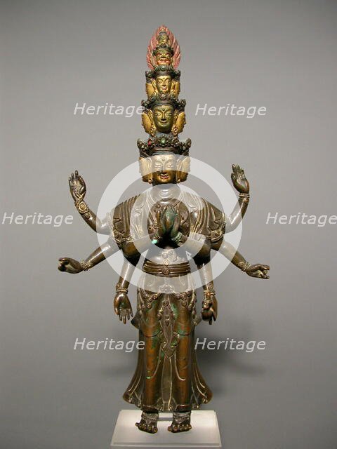Eleven-Headed Bodhisattva Avalokiteshvara, 17th/18th century. Creator: Unknown.