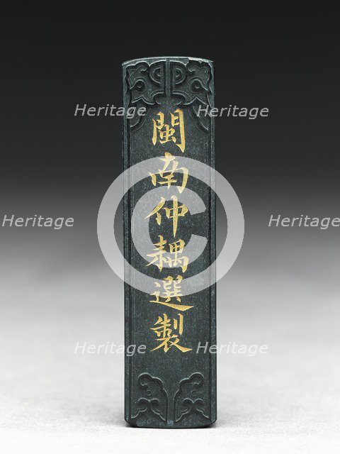 Ink stick with relief decoration, late 19th century- early 20th century. Artist: Unknown.