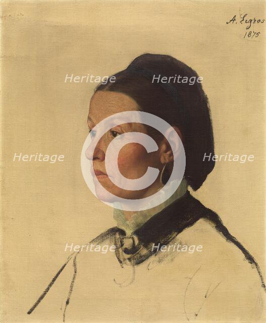 Portrait of a Woman, 1875. Creator: Alphonse Legros.