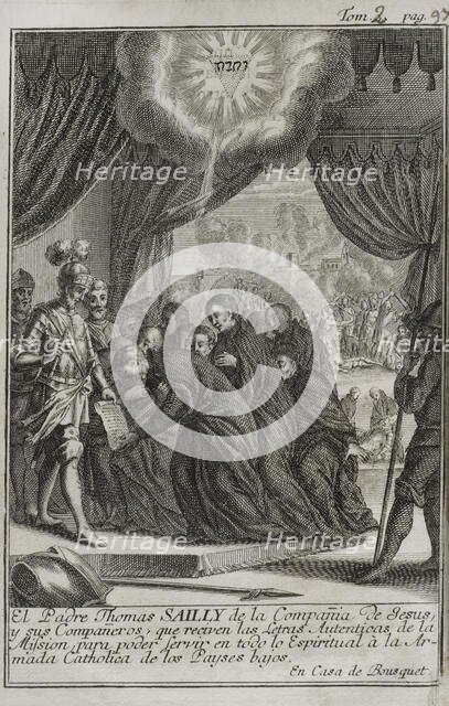 'Father Sailly and his Companions receiving the Authentic Letters of the Mission..., 1748.  Creator: Unknown.