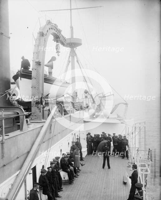 U.S.S. Maine, signal drill, (1896?). Creator: William H. Jackson.