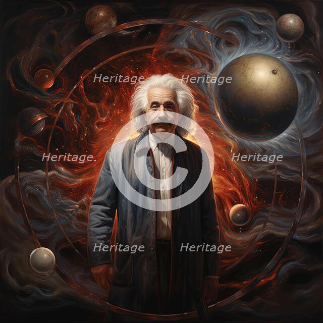 AI IMAGE - Portrait of Albert Einstein, 1950s, (2023).  Creator: Heritage Images.