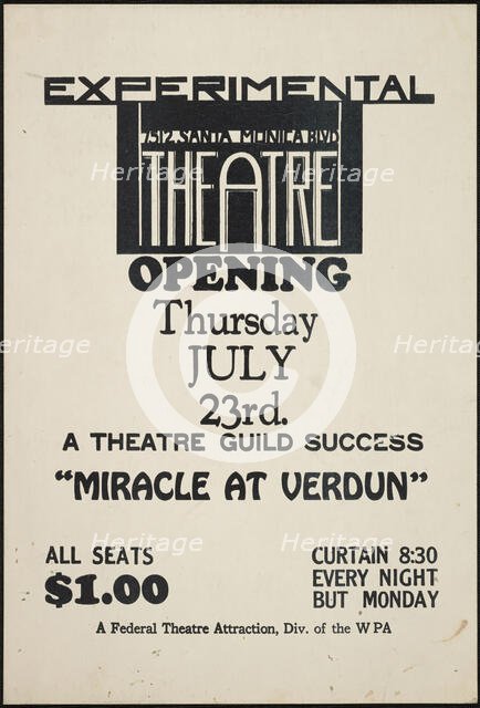 Miracle at Verdun, Los Angeles, 1936. Creator: Unknown.