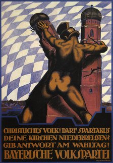 Christians! Shall Spartacus tear down your churches?, 1919. Artist: Keimel, Hermann (1889-1948)