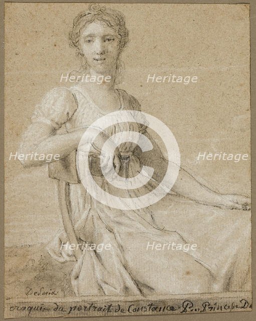 Sketch of the Portrait of Constance Pipelet (recto), after 1797. Creator: Jean-Baptiste François Desoria.