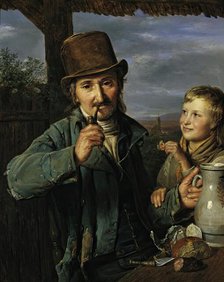 Day laborer with his son, 1823. Creator: Ferdinand Georg Waldmuller.