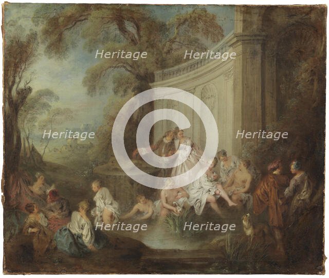 A Company of Bathers in a Park, early 18th century. Creator: Jean-Baptiste Pater.