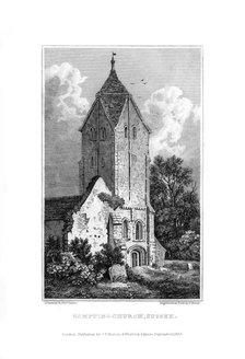 Sompting Church, Sussex, 1829.Artist: J Shury