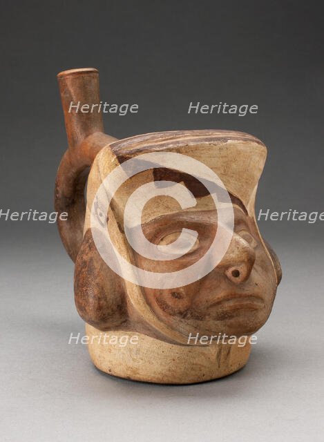 Portrait Vessel of a Figure with a Squared Headdress, 100 B.C./A.D. 500. Creator: Unknown.