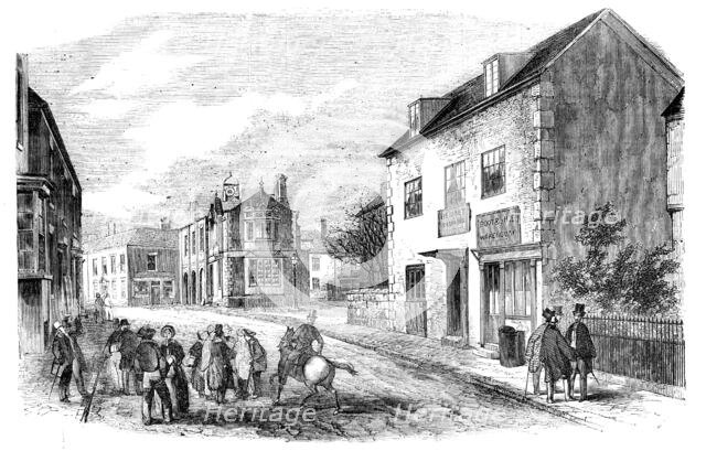 Rugeley, Staffordshire - the High-Street and Townhall, 1856.  Creator: Unknown.