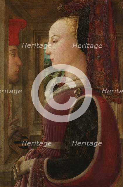 Portrait of a Woman with a Man at a Casement, ca. 1440. Creator: Filippo Lippi.