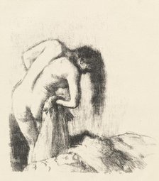 After the Bath (La sortie du bain (Petite planche)), c. 1891. Creator: Edgar Degas.