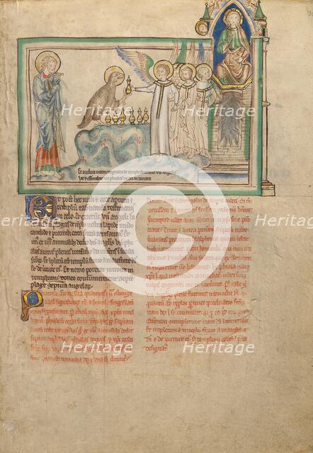 The Eagle Giving the Vessels with the Seven Last Plagues to the Seven Angels, about 1255-1260. Creator: Unknown.