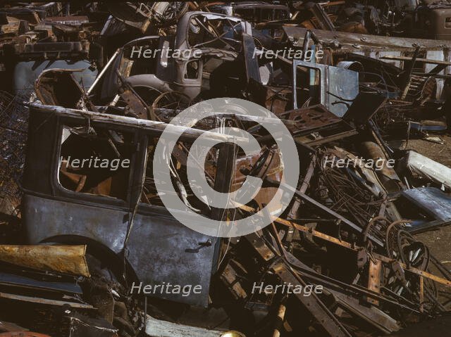 Scrap and salvage depot, Butte, Mont., 1942. Creator: Russell Lee.