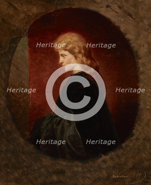 Portrait of a Red-Haired Woman, April 1865. Creator: Artur Grottger.